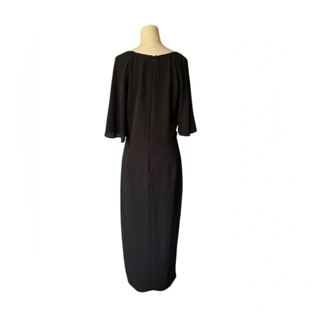 GIGI BLACK WRAP DRESS BY MAGGY LONDON - Picture 5 of 7